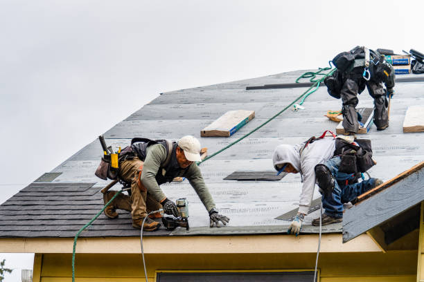 Professional Gutter Installation technician working in Saint Paul, IN
